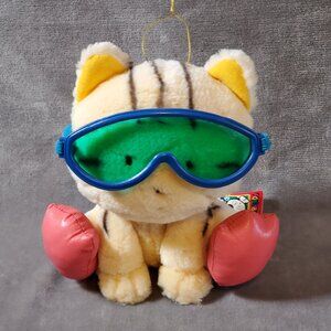 Sega 1996 Tama & Friends Tora Cat Plush w/Goggles 7" Very Rare Japanese Vintage